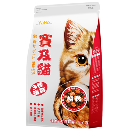 YaHo/亚禾 高端猫粮成猫500g1斤 无谷65%肉类 英短增肥发腮鱼味