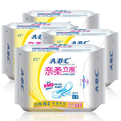 ABC亲柔立围日用超极薄棉柔排湿表层卫生巾